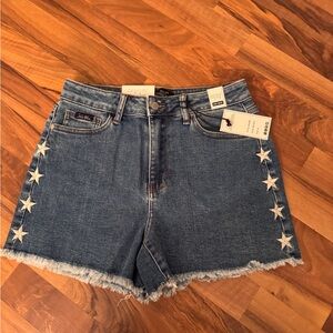 NWT Judy Blue Denim Star-Embellished Shorts